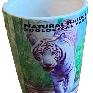 Natural Bridge Zoological Park White Siberian Tiger Porcelain SHOT GLASS